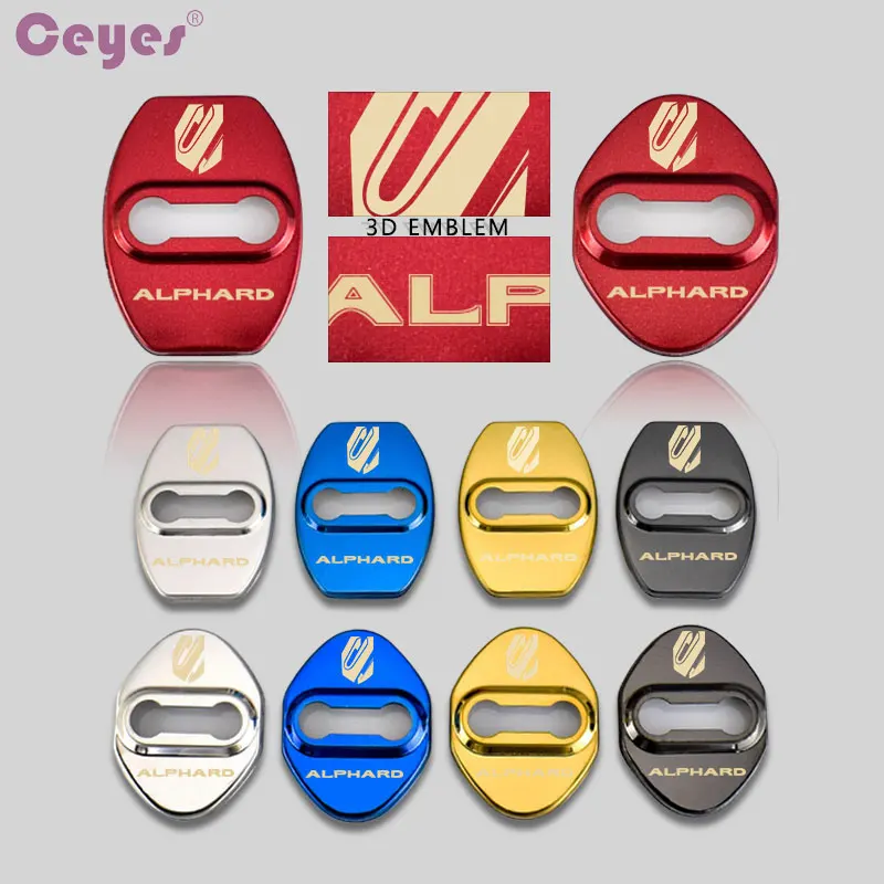 

Ceyes Car Styling 3D Design Auto Decoration Door Lock Cover Badge Case For Toyota Alphard Auris Car-Styling 4pcs Car Accessories
