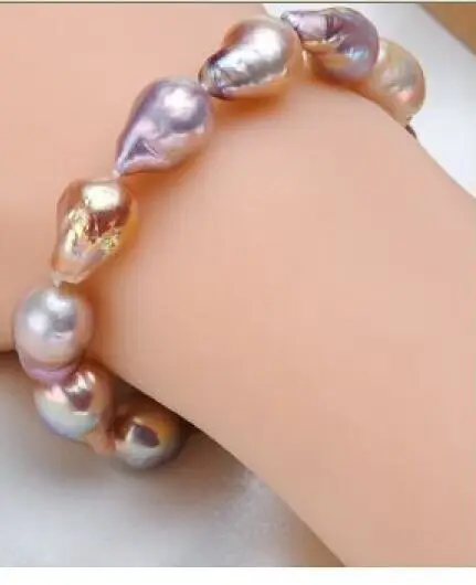 

Huge 18 25mm natural south sea pink baroque pearl necklace