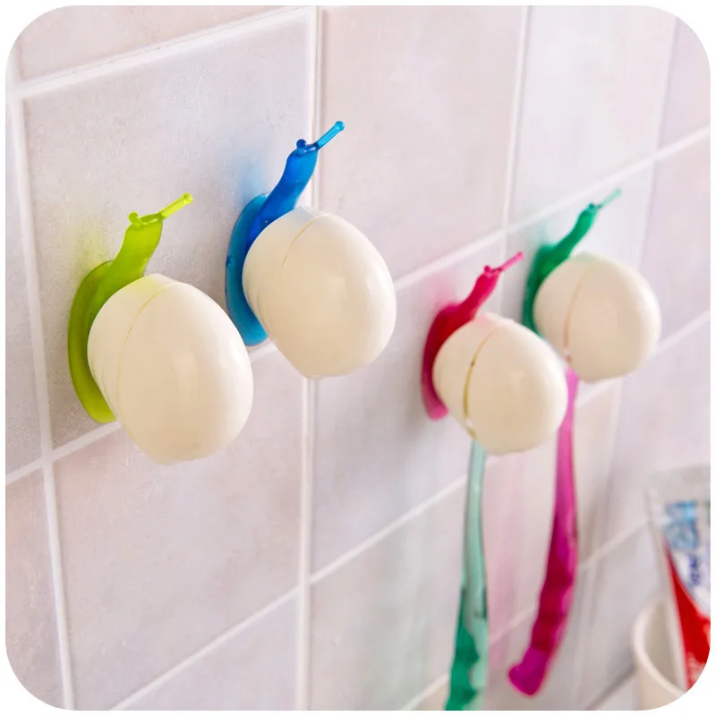 Colorful Snail Suction Cup Toothbrush Holder Bathroom Accessories Sucker Wall Toothbrush Rack (3)