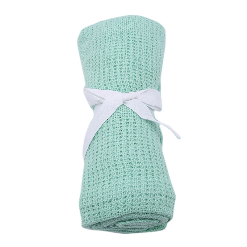 Одеяло для новорожденных, Супер Мягкое хлопковое вязаное крючком летнее спальное покрывало, воздухопроницаемое одеяло для малышей, 90*70 см