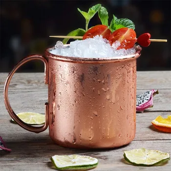 

Beer Cup Hammered Copper Tumblers Moscow Mule Tumbler Levo Drinkware Pure Copper Cup Milk Coffee Mug Solid Handle