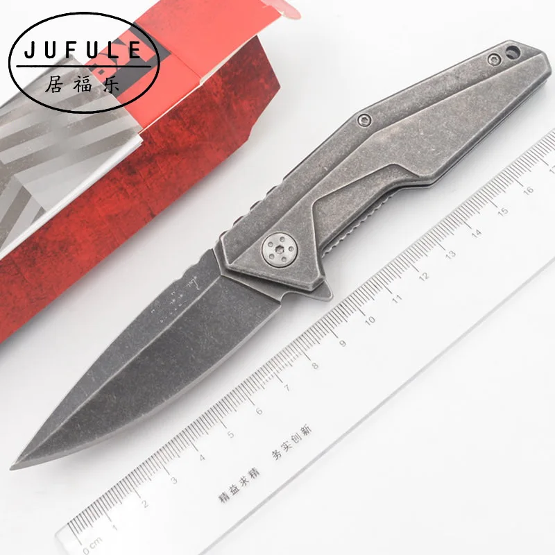 

JUFULE New Made 1318 8Cr13MoV blade Steel handle Flipper Outdoor Camping Survival Pocket hunting EDC Tool Folding Kitchen Knife