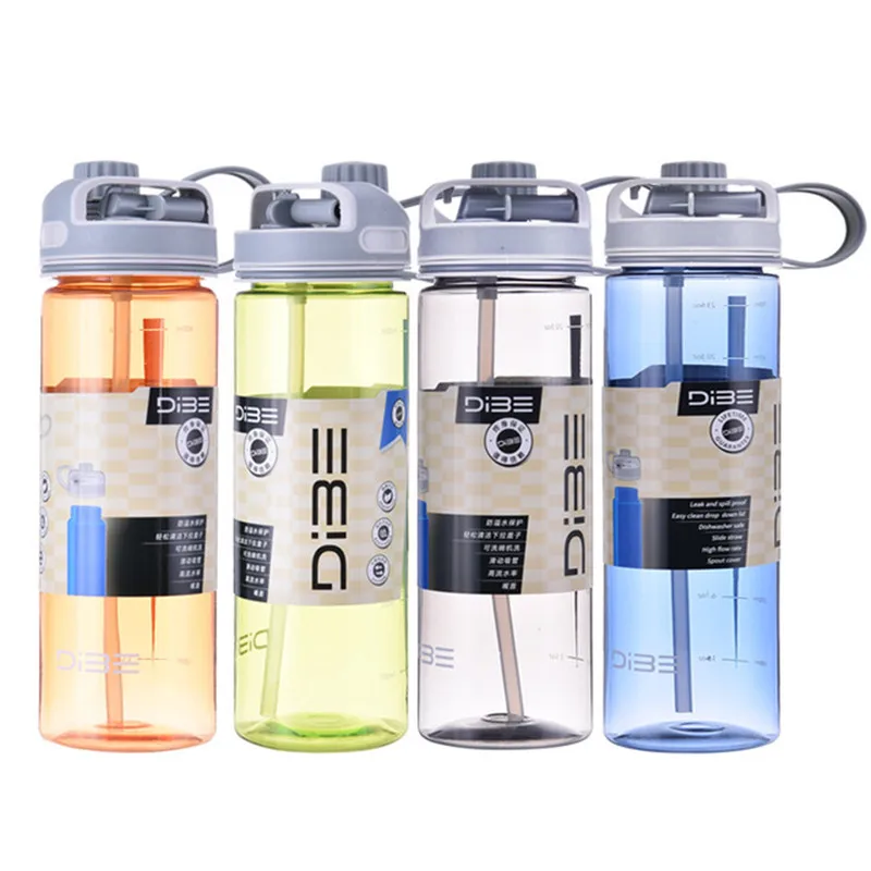 

500ML/600ML/700ML portable outdoor sports kettle For Children Water Bottle Plastic kettle LeakProof bottle with straw BPA Free