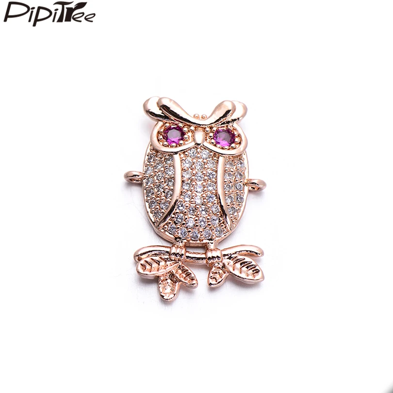 Pipitree фианит циркон кристалл Сова Подвески бусины для изготовления ювелирных
