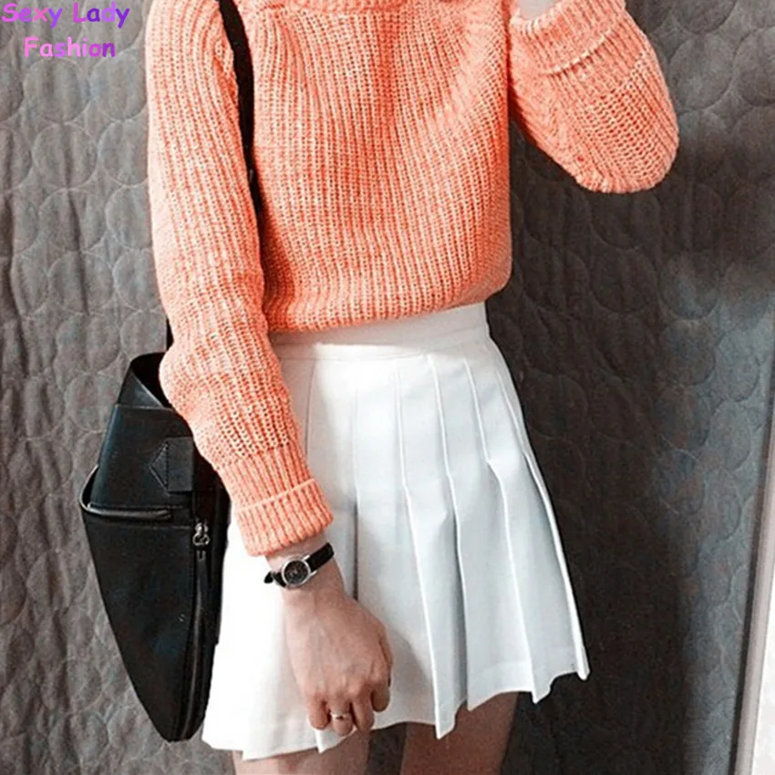 Buy Preppy Style High Waist Pleated Skirt Women Solid