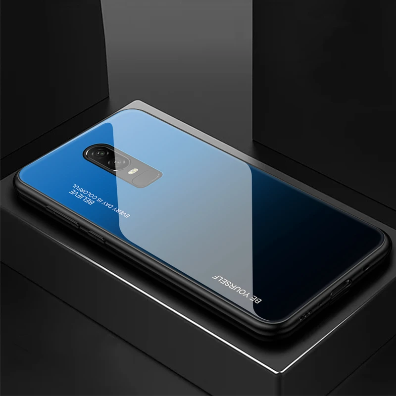 Защитный чехол для OnePlus 6 T 6, градиентный чехол из закаленного стекла one plus 1+ 6 1+ 6 T, чехол на заднюю панель для OnePlus 6 T 7T Pro, чехол для телефона - Цвет: 07