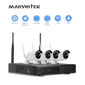 

CCTV Camera System wireless 1080p home camera security system wifi ip camera wifi nvr kit 4 cameras 8ch p2p dvr kit Night Vision