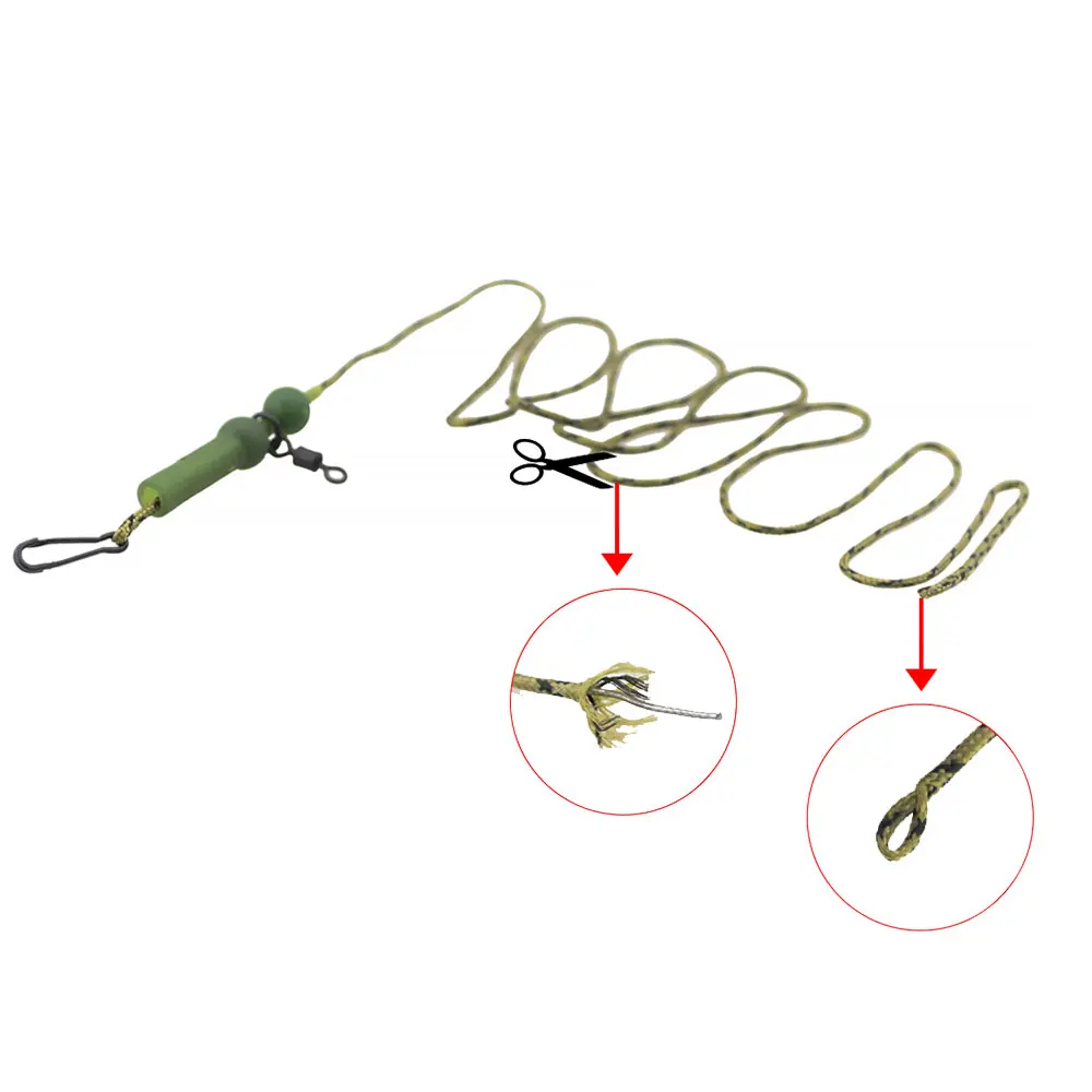 4 x Hirisi الكارب الصيد Leadcore التمويه مزين خط الكارب خيط صنارة الصيد الشعر الحفارات سلامة الرصاص مقاطع سريعة تغيير كليب LC111