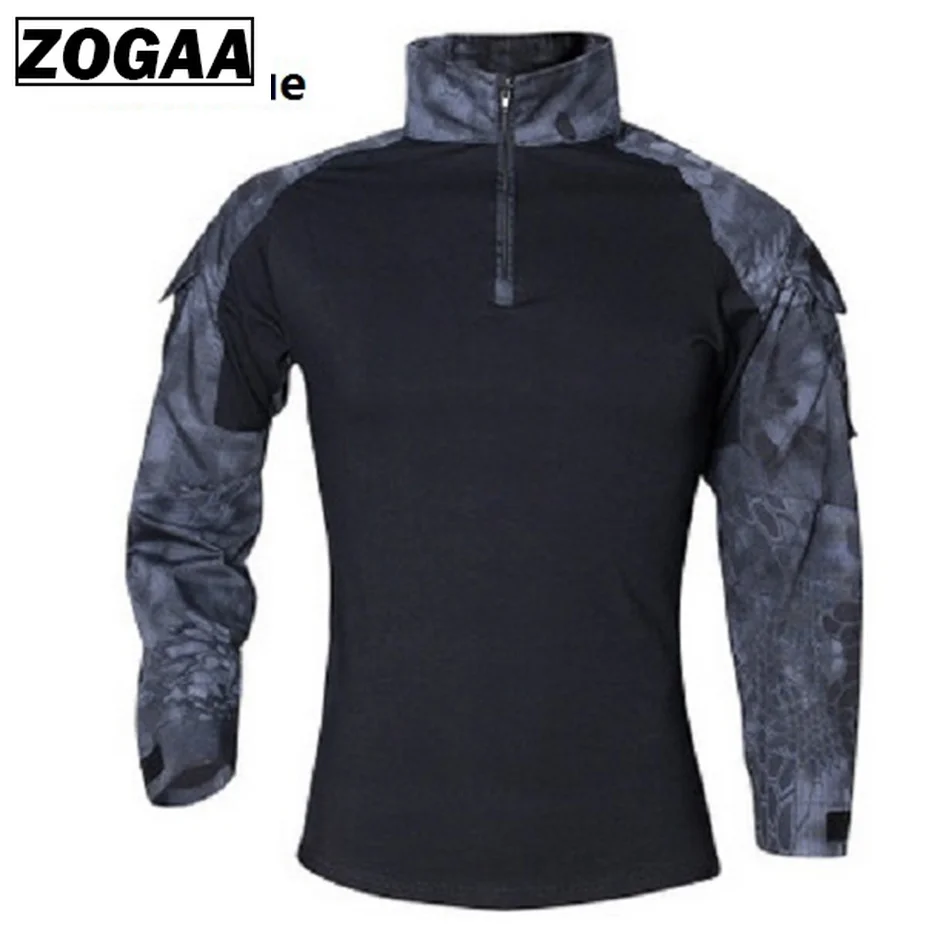 

2019 Brand Clothing New Autumn Spring Men Long Sleeve Tactical Camouflage T-shirt camisa masculina Quick Dry Military Army shirt