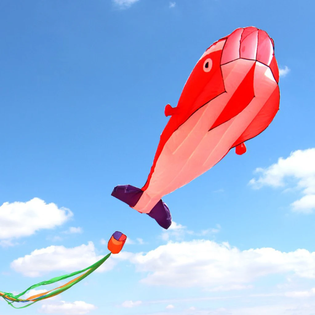 85inch Large Blue Dolphin Frameless Soft Parafoil Kite For Kids & Adults Beach Park Garden Playground Outdoor Play