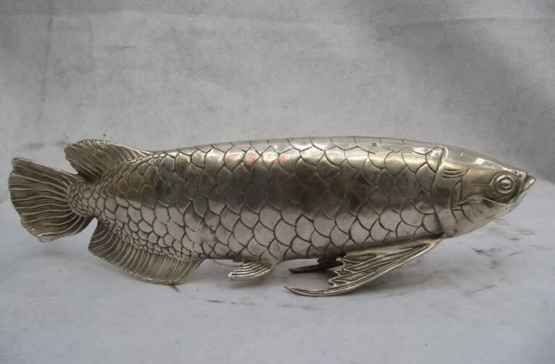 

China White Copper Silver famous Money wealth Surplus year after year carp Fish