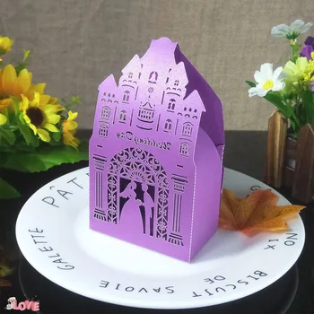 

50pcs romantic wedding castle style candy box wedding Christmas birthday anniversary baby shower party gift box 5ZT07