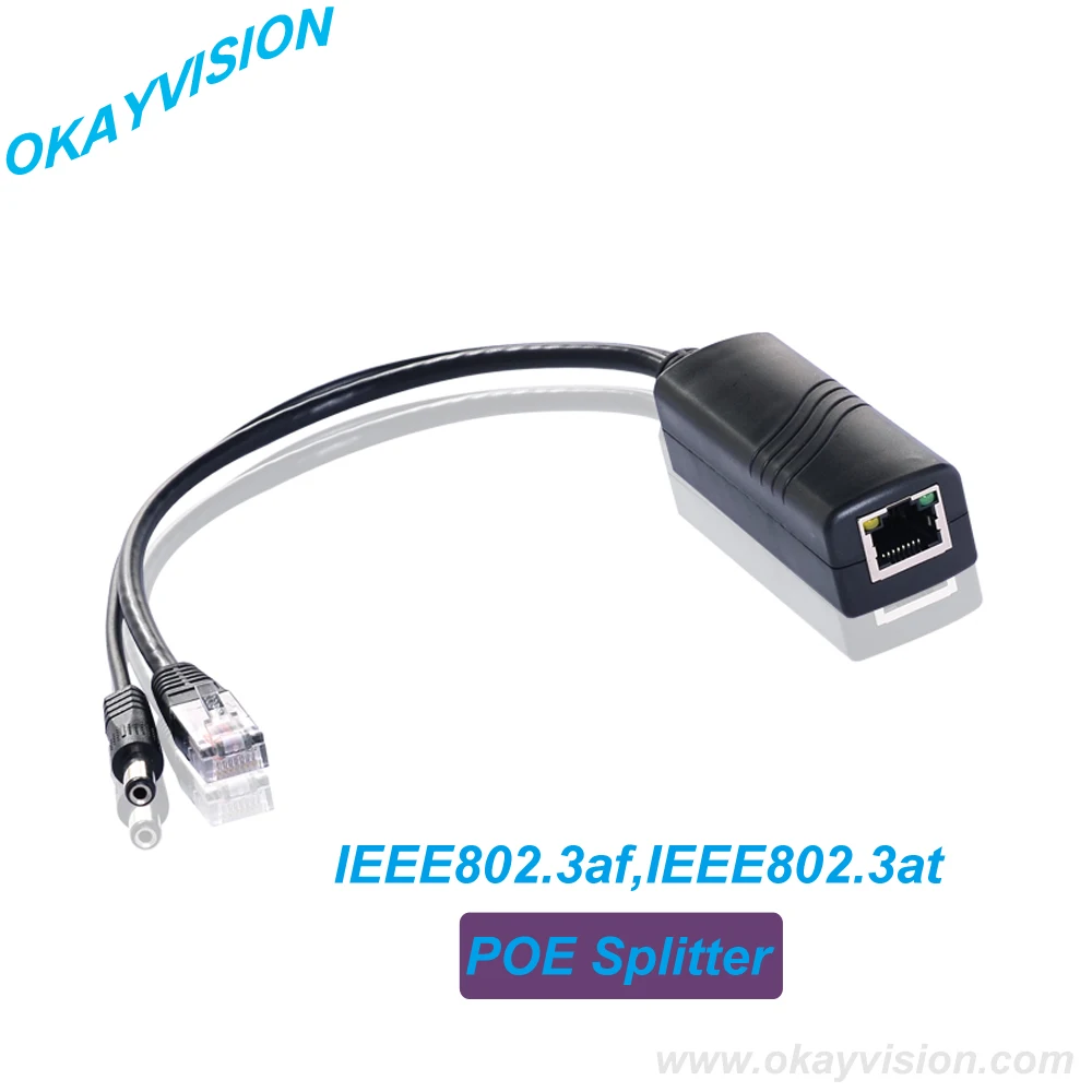 

DC44-57V POE Splitter 10/100M IEEE802.3af/at Power Ethernet Splitter 12V 15.4W/24W PoE Cable Separator For IP Camera System