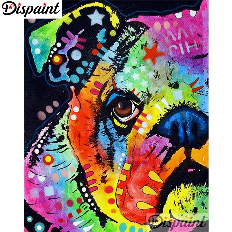

Dispaint Full Square/Round Drill 5D DIY Diamond Painting "Cartoon color dog" 3D Embroidery Cross Stitch Home Decor Gift A01020