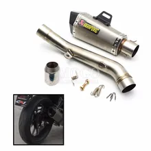 Full Exhaust System Akrapovic Modified Motorcycle Scooter Exhaust Pipe Muffler & Mid Pipe For Kawasaki Z800 2013 2014 2015 2016