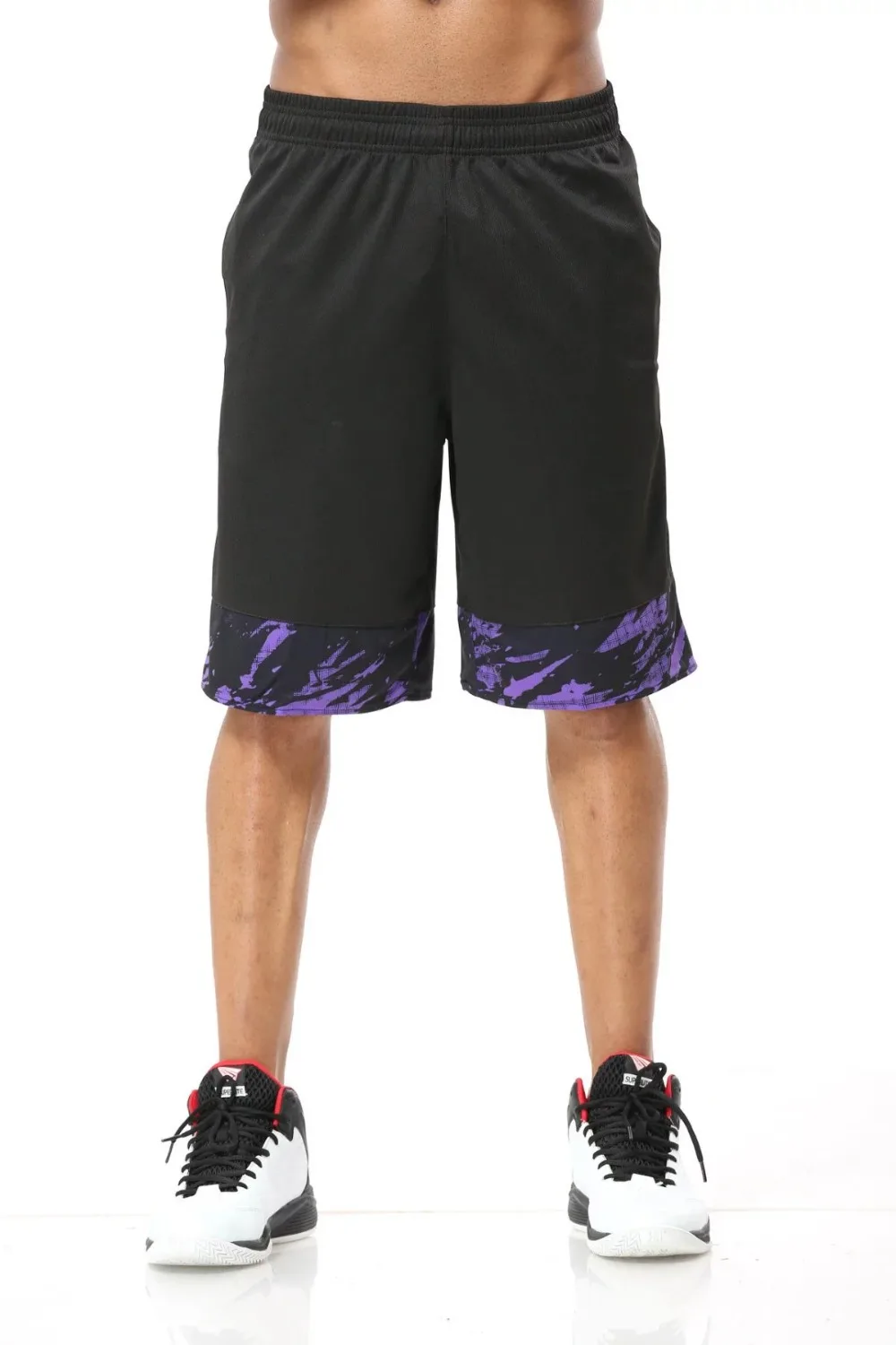 Мужские баскетбольные шорты для бега, тренировочная командная игра, спортивная одежда для фитнеса, тренажерного зала, дышащие быстросохнущие свободные шорты для тенниса, Лоскутные шорты с принтом