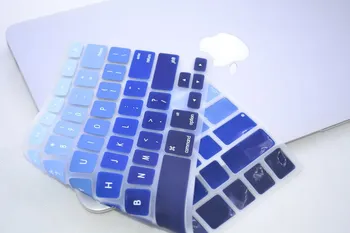 

For Apple Mac MacBook Pro 13 15 17 Air Retina 13 Free Shipping 2015 13" US Gradient blue Silicone Keyboard Protector Cover Skin