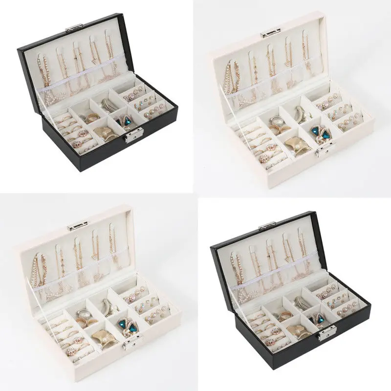 

Organizer Portable Travel Jewelry Box Velvet Jewellery Ornaments Case Storage LA