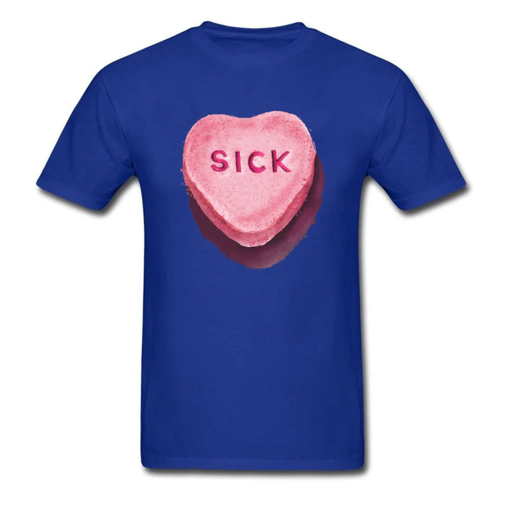 T Shirt Group Lovers Day 2018 New Normal Short Sleeve 100% Cotton Round Collar Man T-Shirt Normal T Shirts Drop Shipping Heartsick Heart Sick Valentine by dotsofpaint blue
