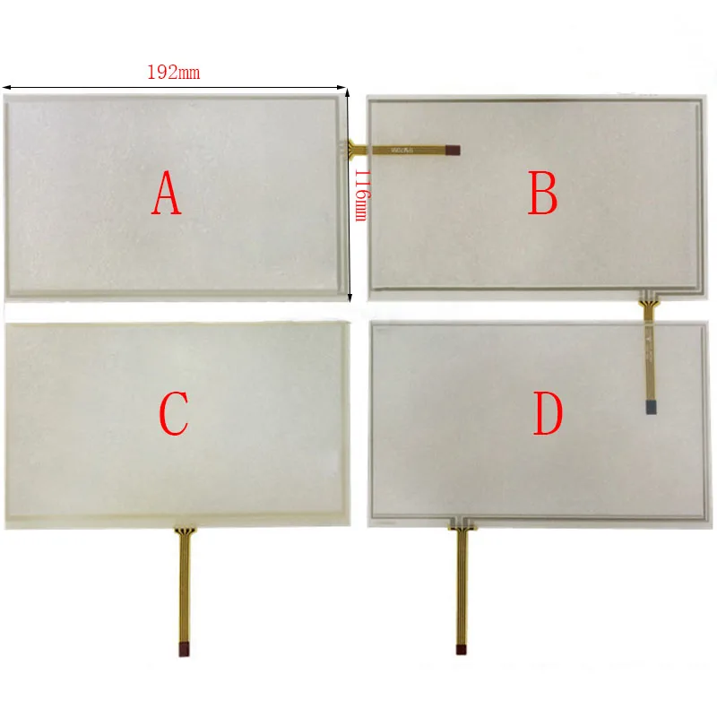 192*116 4 Wire Resistive 8 Inch Touch Screen Panel for HSD080IDW1 AT080TN64 192*116 4 Wire Resistive 8 Inch Touch Screen Panel for HSD080IDW1 AT080TN64