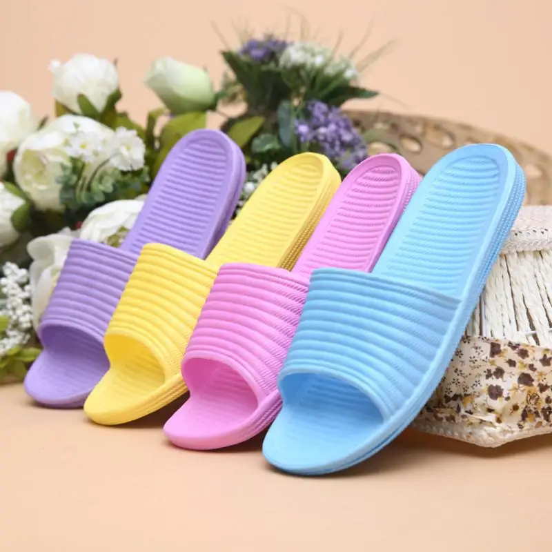 Летние женские домашние тапочки; домашняя обувь для ванной на плоской подошве; женская нескользящая обувь для дома и улицы из ЭВА; женская обувь для девочек; цвет желтый, розовый;# LM40