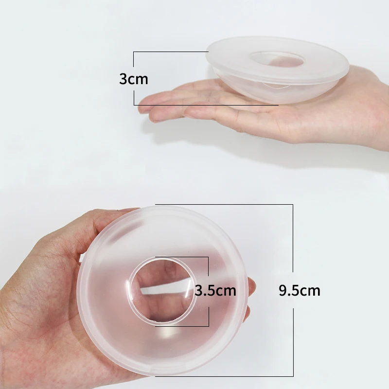 1/2 Pack Portable Breast Milk Saver Breast Milk Collector BPA-Free Flexible Silicone Breast Shield Manual Breast Pump