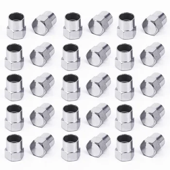 

100pcs/Set Auto Car Valve Stem Cap Universal Silver Chrome Plated Wheels Exterior Accessories Tire Lid Air Dust Cover
