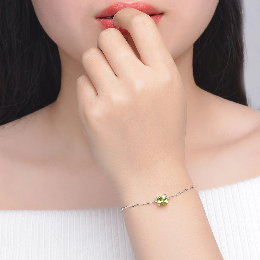 Женский ювелирный комплект из серебра 925 пробы с зеленым Перидотом|jewelry sets|fine