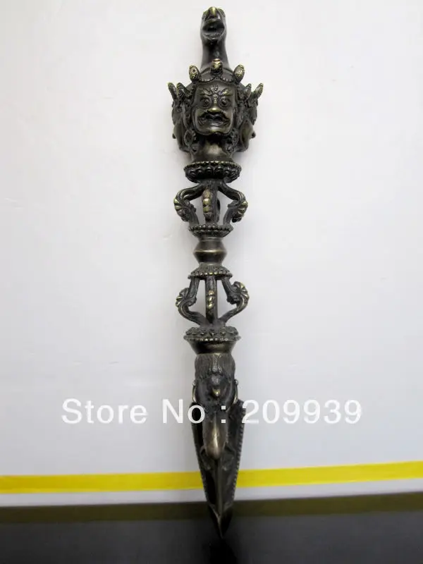

001446 Tibetan Buddhist Talisman bronze Vajra Pestle statue (A0314)