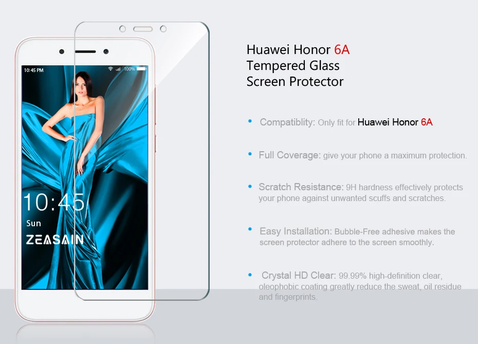 2 Pack Original ZEASAIN Tempered Glass Screen Protector For Huawei Honor 6A 6 A Honor6A 2.5D 9H Toughened Protective Glass Film (6)