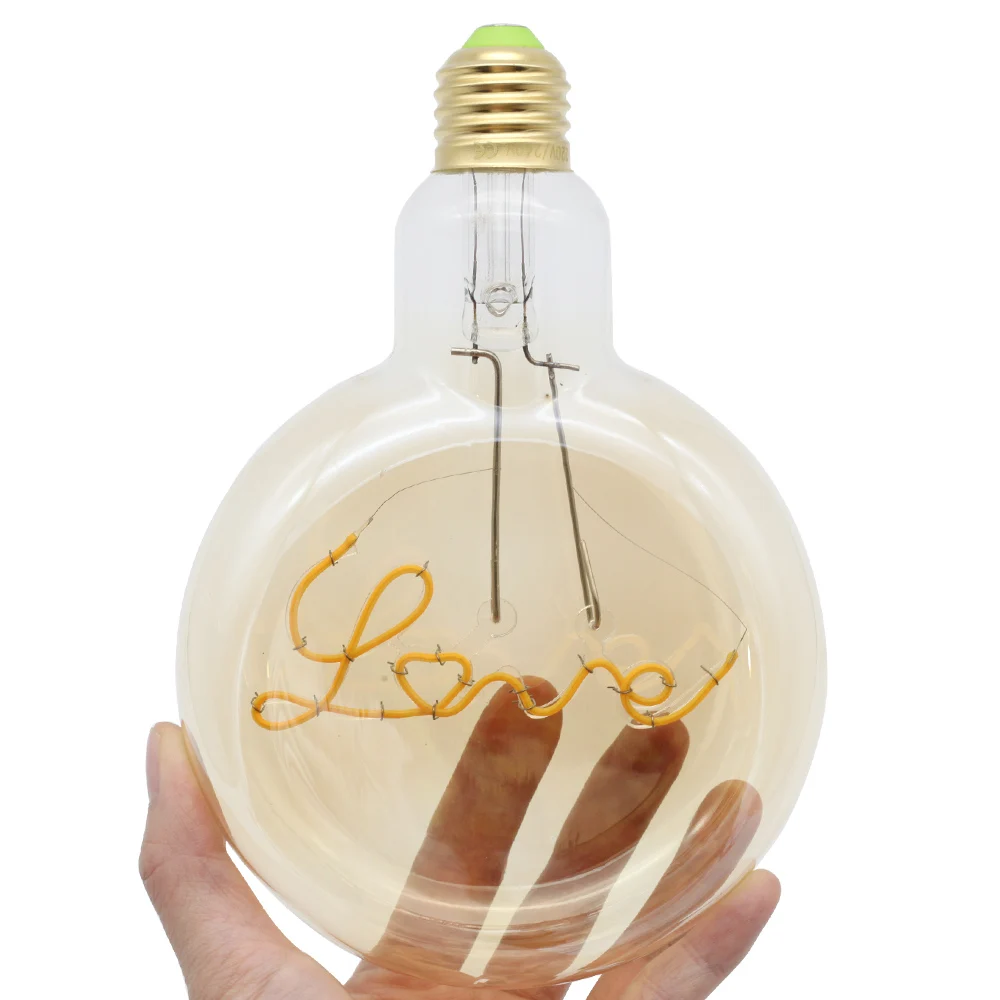 TIANFAN love, светодиодные лампы Эдисона, винтажный светильник, 4 Вт, светодиодная лампа накаливания, декоративный светильник, теплый белый цвет