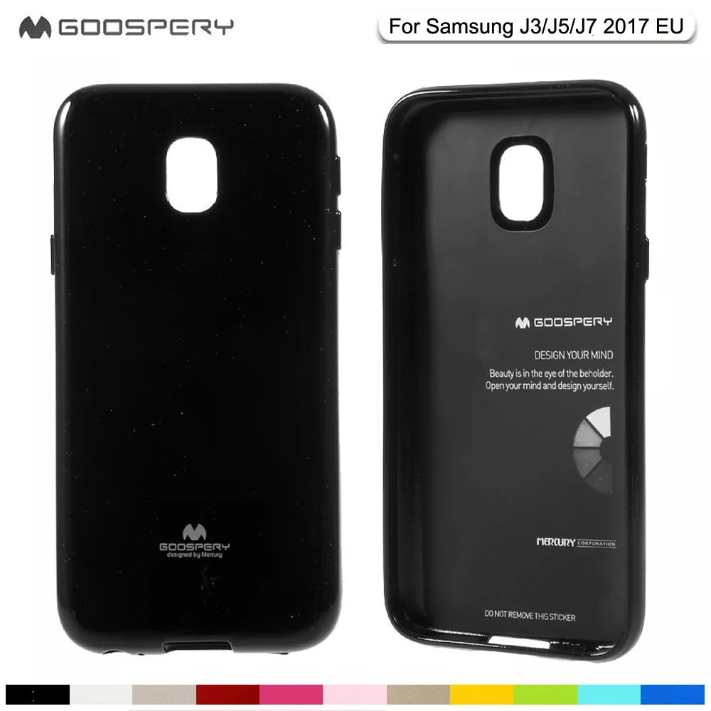 

Original MERCURY GOOSPERY for Samsung Galaxy J3 J5 J7 2017 J330 J530 J730 Flash Powder Jelly Soft TPU Black Phone Case HOT Sale