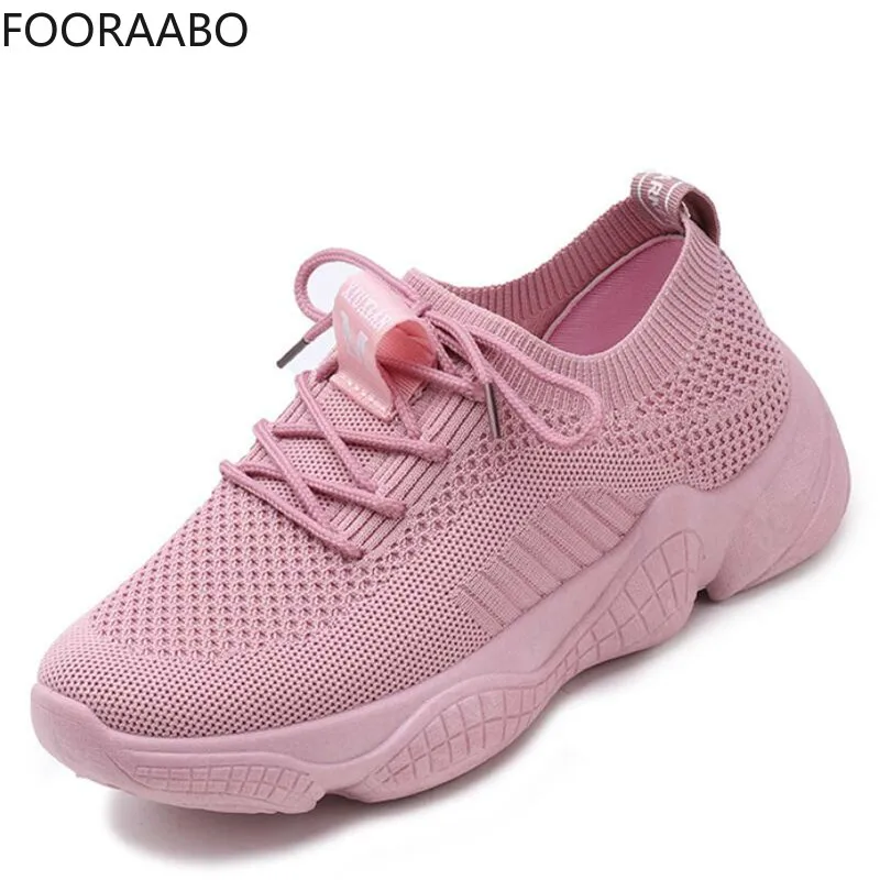 

WDHKUN 2019 New Women Casual Shoes Spring Autumn Women Shoes Fashion Shallow Wild Breathable Mesh Lace-Up Women Sneakers