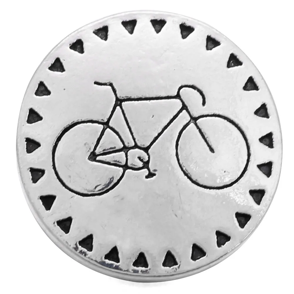 

10pcs/lot New Silver Snap Jewelry Round Alloy Snap Bicycle 18mm Snap Buttons Jewelry fit Snap Bracelet Necklace Women Girl Gift