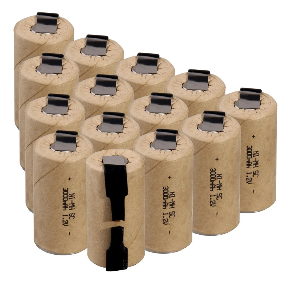 

14 pcs SC 3000mah 1.2v battery NIMH rechargeable batteries for electric screwdriver electric drill 4.25cm*2.2cm for power tools