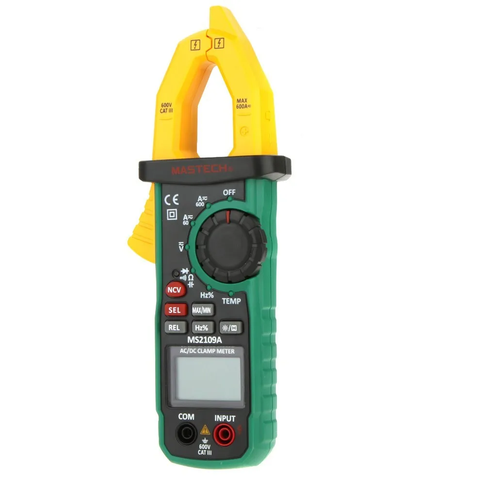 Mastech MS2109A Автоматический диапазон цифровой AC DC измеритель зажима 600A мультиметр