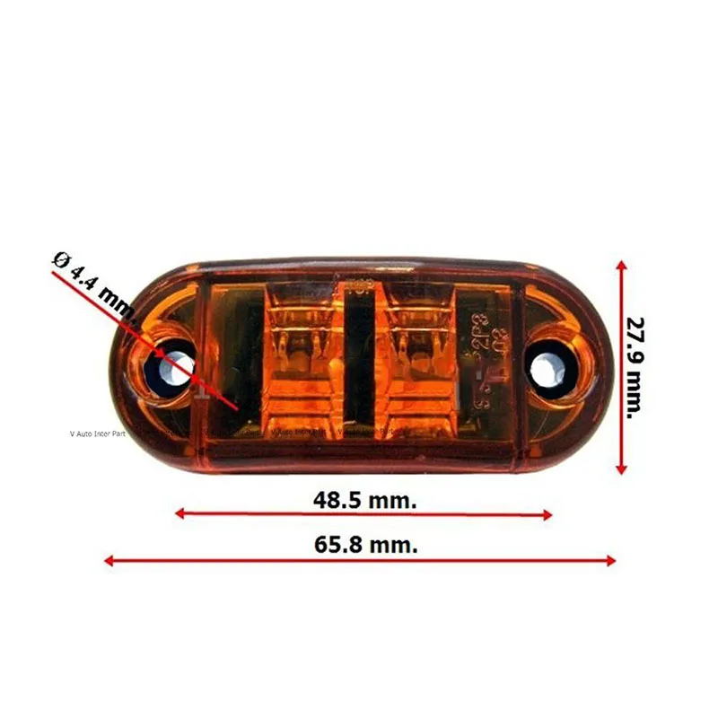 10 шт 12V 24V желтый прицеп для грузовика светильник Светодиодный Маркер габаритный фонарь Pro