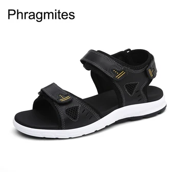 

Phragmites Top quality men sandals Flat Sandals Hot Selling Russia Sandals Summer Soft Drive outdoor shoes men plus size 46 47
