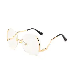 Suprehot Мода Большой Размеры оправы для Африки UV400 металлическими дужками месяц солнцезащитные очки Для женщин 10735