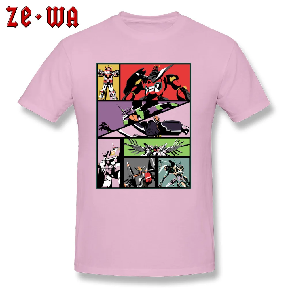 Super Robots 4294 Pure Cotton Tops T Shirt for Men Party Top T-shirts Europe Newest Crew Neck T-Shirt Short Sleeve Super Robots 4294 pink