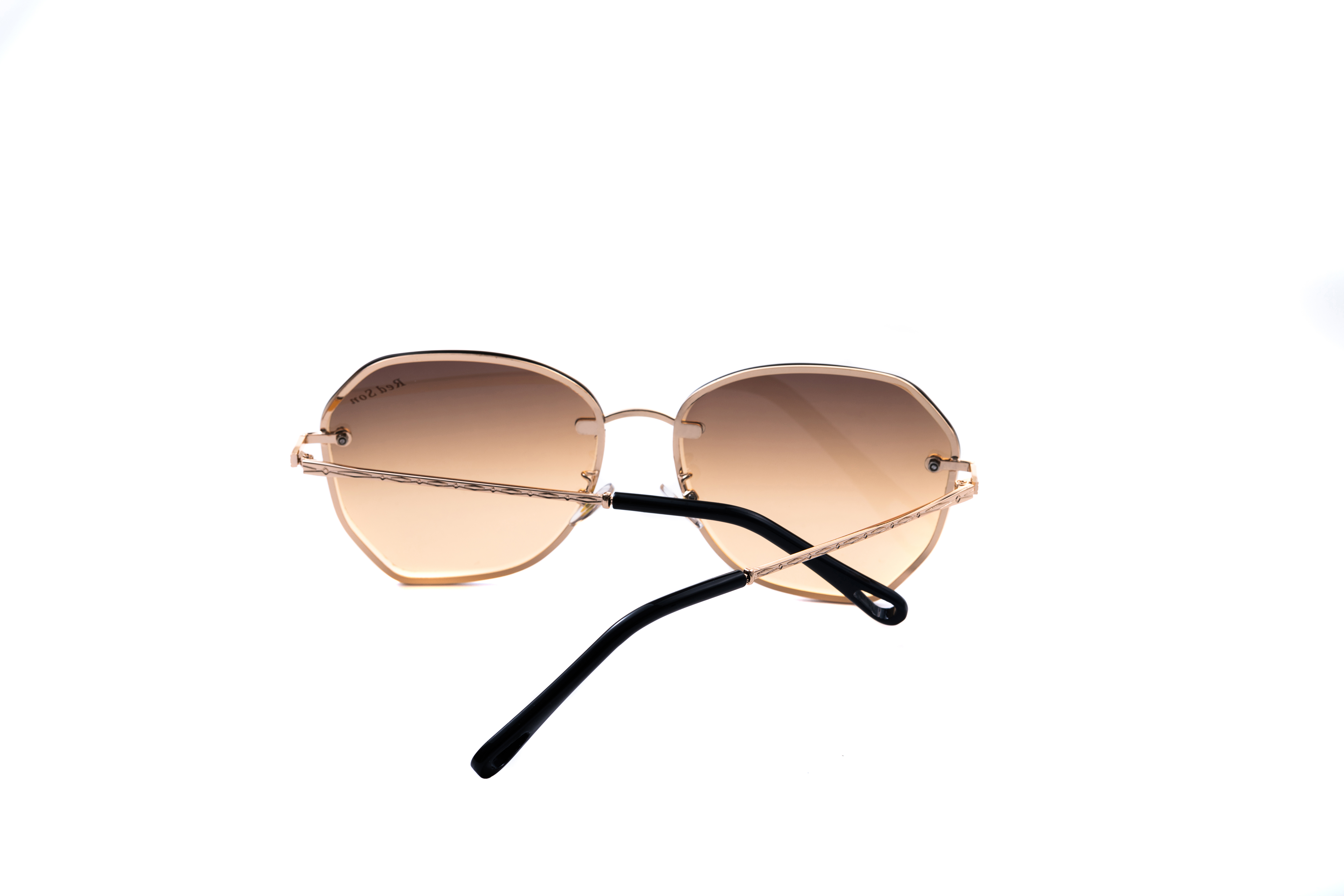 Red Son 2019 Fashion New Brand Designer Sunglasses Women Polarized Mirror Metal Frame alloy Golden leg UV400 With Accessories