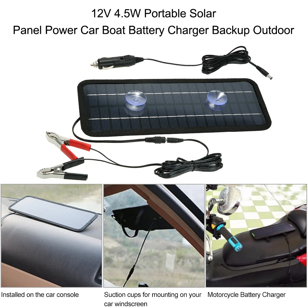 KKMOON 12V 4.5W Portable Solar Panel Power Car Boat Battery Charger Backup Outdoor