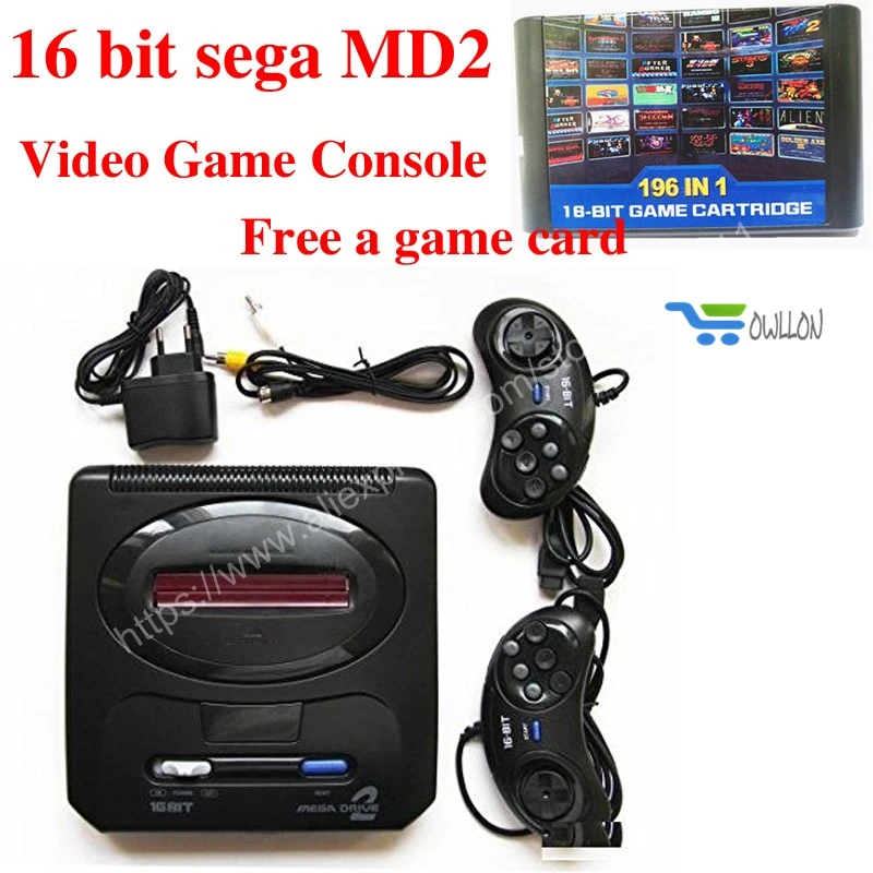 

For 16 bit For SEGA MD2 Video Game Console with US and Japan Mode Switch,Free 196 in 1 game cartridge for everdrive sega