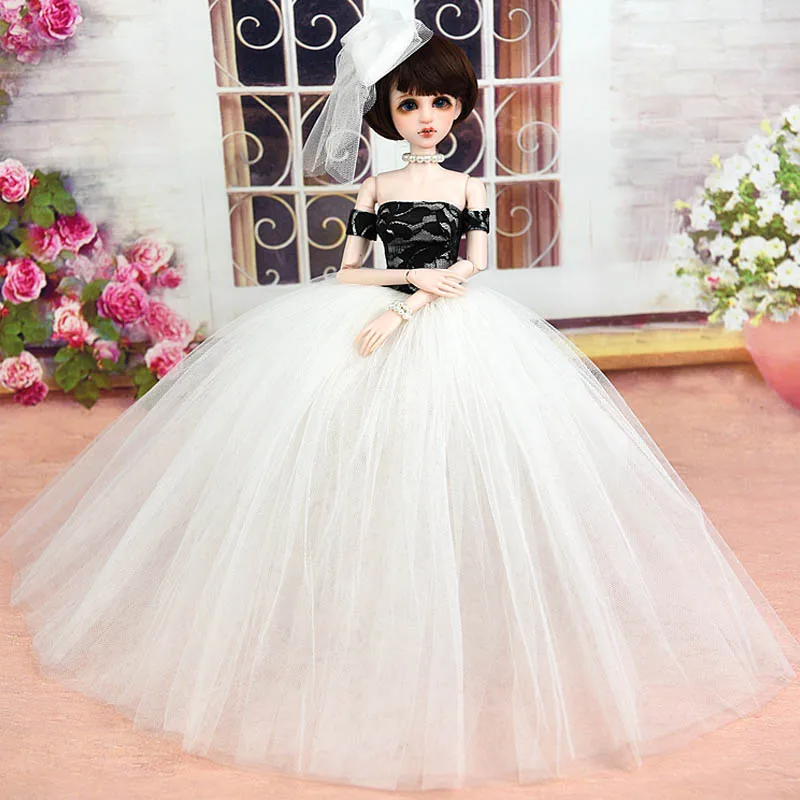 Высокое качество платье и фата свадебное платье для 1/4 BJD кукольная одежда вечернее платье праздничная одежда для 45-50 см кукла Синьи наряды