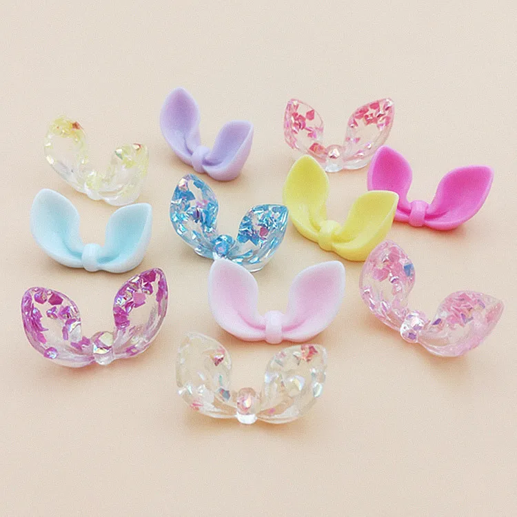10 шт./лот Kawaii 3D миниатюрные блестки с кроличьими ушками плоской задней стороной