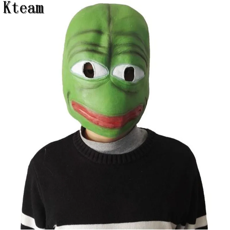 

New Hot Funny Cartoon hot Pepe the Sad frog latex Mask Hot Selling Realistic Full Head Carnival Mask Celebrations Party Cosplay