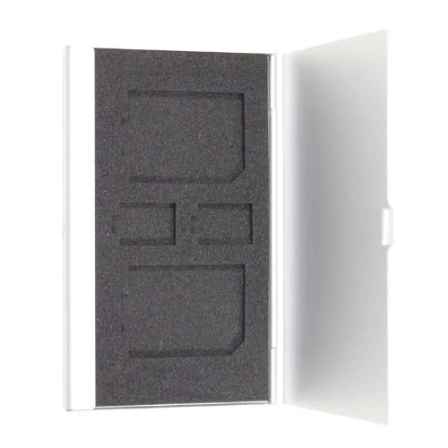 Алюминий Дело карты памяти (с одной стороны) для 2 * sd card + 2 * TF карты (серебряный цвет)