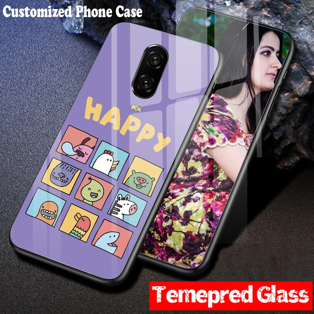 

DIY Customized Case for OnePlus 5 5T 6 6T Tempered Glass Case Print any photo name quote simplely Hard Soft case for 1+5 5t 6t