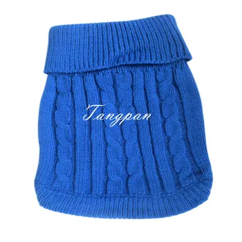 

Tangpan Hot Roll-Neck Turtleneck Classic Straw-Rope Pet Clothes Dog Puppy Sweater Apparel XS/S/M-Dark Blue