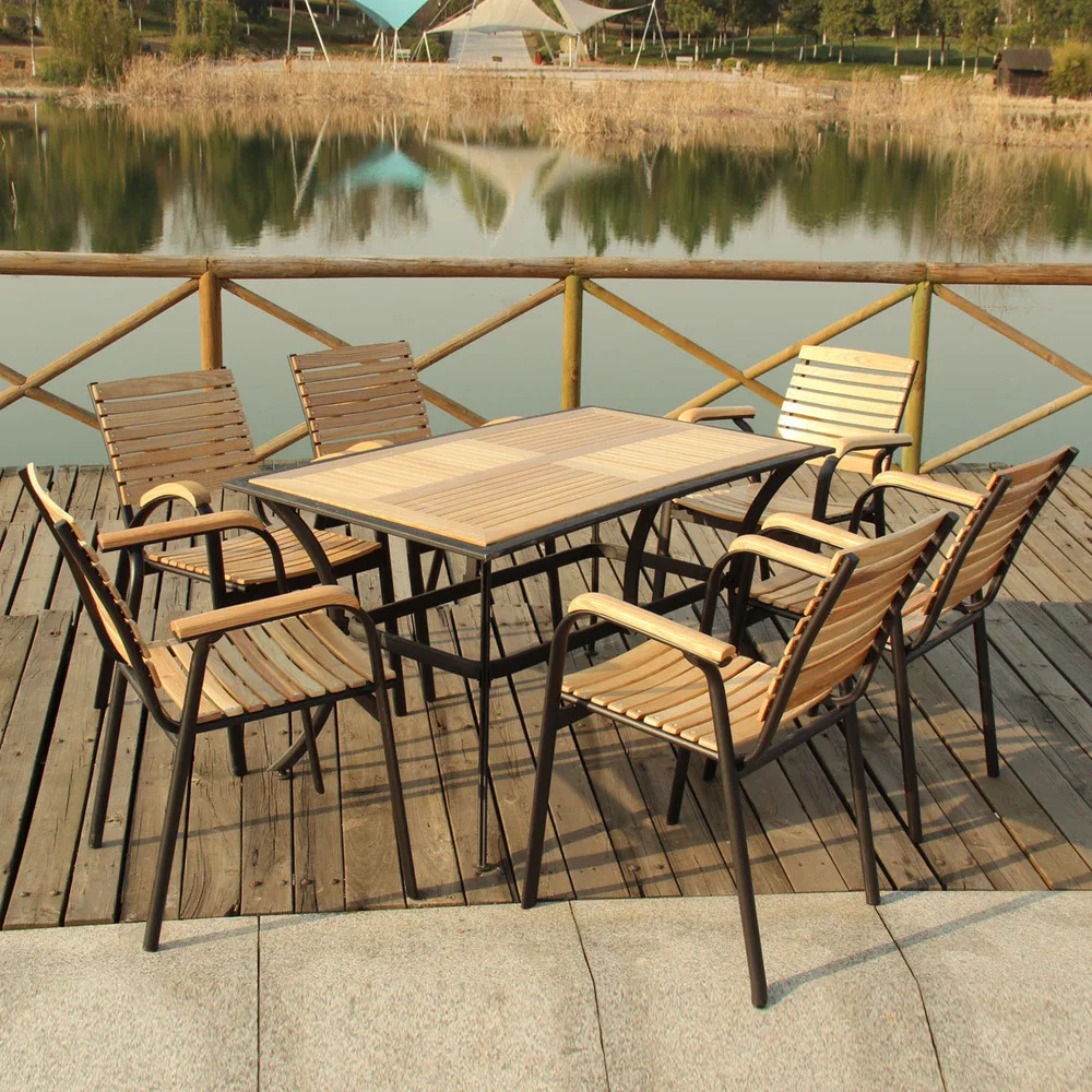 Outdoor Furniture Wood Balcony Patio Leisure Furniture Wrought
